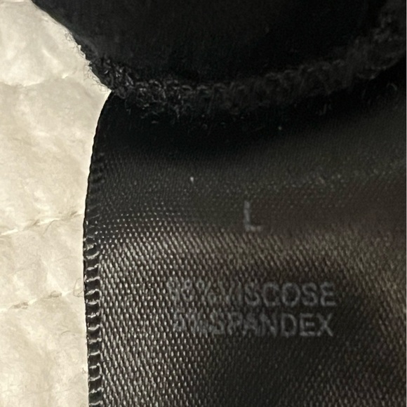 Felicity & Coco Black Jersey Knit Vienna Blouson Maxi,side slits, open back, L - Picture 8 of 11